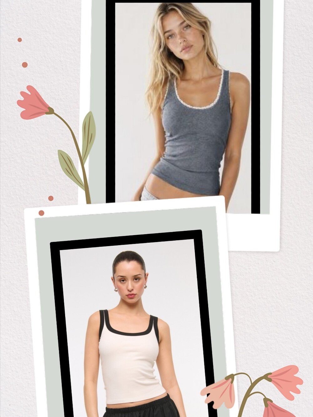 Two Abercrombie And Fitch Vintage Rib Tuckable Tanks